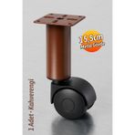 Badem10 (TEKERLEKLİ) 15.5 cm Kahverengi Metal Plastik Mobilya Baza Orta Akıllı Sehpa Masa Ayağ