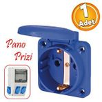 Badem10 Tekli Monofaze Topraklı Kare Kablosuz Klemensli Fiş 220 V Trafo Pano Prizi Kombinasyon Panosu