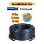 Badem10 Termo 12.5 mm Kauçuklu Bahçe Hortumu 100 Metre Dayanıklı 3 Katlı Sağlam Su Sulama Yıkama Hortum 1/2"