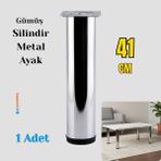 Badem10 Tombul 4 Adet Krom Gümüş Metal Sehpa Masa Ayağı 41 cm Mobilya Destek Yükseltici Ayak Modeli Ayakları - 89796767 - 879787679867
