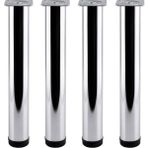 Badem10 Tombul 4’lü Set Krom 71 cm Gümüş Metal Sehpa Masa Ayağı Dayanıklı Mobilya Destek Yükseltici Ayak - 4 ADET