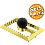 Badem10 Veyron Küre Çekmece Dolap Kapak Plastik Mat Siyah Gold Kulp