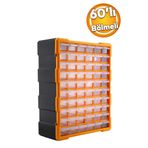 Badem10 Vida Dübel Civata Kutusu Bölmeli Avadanlık Monoblok Çekmeceli 60'lı Takım Çantası Plastik Organizer