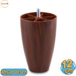 Badem10 Vidalı Oval Plastik 12 Cm (CEVİZ) Mobilya Dolap Kanepe Koltuk Baza Yükseltici Yükseltme Ayağı Ayakları