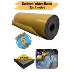 Badem10 Yapışkanlı (10 MM EN:100 CM X 5 MT) Araç Oto Motor Ses Isı Yalıtım Izolasyon Bandı Kauçuk Sünger