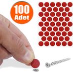 Badem10 Yapışkanlı 100 Adet Kırmızı Vida Kapatıcı Kapağı