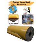 Badem10 Yapışkanlı (5 MM EN:100 CM X 5 MT) Oto Araç Motor Ses Isı Yalıtım Izolasyon Bandı Kauçuk Sünger
