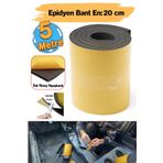 Badem10 Yapışkanlı (5 MM EN:20 CM X 5 MT) Oto Araç Motor Ses Isı Yalıtım Izolasyon Bandı Kauçuk Sünger