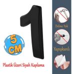 Badem10 Yapışkanlı Kapı Numarası Küçük Boy 50 mm 5 cm Numara 1 Rakam Bir Sayısı Siyah Renk Numaralar 1 Adet