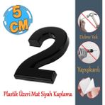 Badem10 Yapışkanlı Kapı Numarası Küçük Boy 50 mm 5 cm Numara 2 Rakam Iki Sayısı Siyah Renk Numaralar 1 Adet