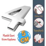 Badem10 Yapışkanlı Kapı Numarası Küçük Boy 50 mm 5 cm Numara 4 Rakam Dört Sayısı Krom Renk Numaralar 1 Adet