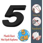 Badem10 Yapışkanlı Kapı Numarası Küçük Boy 50 mm 5 cm Numara 5 Rakam Beş Sayısı Siyah Renk Numaralar 1 Adet