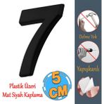Badem10 Yapışkanlı Kapı Numarası Küçük Boy 50 mm 5 cm Numara 7 Rakam Yedi Sayı Siyah Renk Numaralar 1 Adet