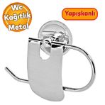 Badem10 Yapışkanlı Tuvalet Kağıtlık Aparat Kapalı WC Kağıt Standı Bez Havluluk Paslanmaz Metal Sağlam Krom