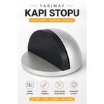Badem10 Yarımay Yapışkanlı Kapı Kolu Stoperi Tamponu Metal Kapı Stopu Durdurucu Tutucu Tutacağı Gri