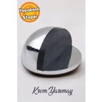 Badem10 Yarımay Yapışkanlı Kapı Kolu Stoperi Tamponu Metal Kapı Stopu Durdurucu Tutucu Tutacağı Parlak Krom