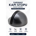 Badem10 Yarımay Yapışkanlı Kapı Kolu Stoperi Tamponu Metal Kapı Stopu Durdurucu Tutucu Tutacağı Satine Füme