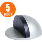 Badem10 Yarımay Yapışkanlı Kapı Kolu Stoperi Tamponu Stop Metal Durdurucu Tutucu Tutacağı Gri 5 Adet