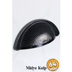 Badem10 Yelken Midye Tas Çanak 64 Mm Düğme Füme Mobilya Mutfak Çekmece Dolabı Dolap Kulpları Kulpu Kulbu