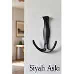 Badem10 Yeniçeri Metal Portmanto Askı Siyah Duvar Askısı Modern Askılık Ceket Mont Anahtar Askısı