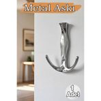 Badem10 Yeniçeri Portmanto Askı Krom Metal Duvar Askılığı Şık Modern Vestiyer Mont Ceket Şapka Askısı