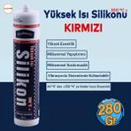 Badem10 Yüksek Isıya Dayanıklı Kırmızı Silikon Conta Mastik 280 gr Kapı Pencere Pvc Montaj Yalıtım Yapışma