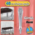 Badem10 Zade Plastik Sehpa Ayağı 46 cm Gümüş Gri Renk 1 Adet Mobilya Zigon Çay Orta Sehpası Ayak Bağlantı