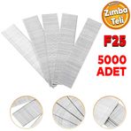 Badem10 Zımba Teli F25 Sanayi Tipi 25 mm Makina Çivi Çivisi Süpürgelik Parke Ahşap Mdf Tel 5000 Adet