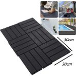 Bademler Halı Ahşap Görünümlü Plastik Karo Deck 30X30 Bahçe Havuz Kenarı Teras Cafe Restoran Zemin Kaplama 11 Adet - Kahverengi
