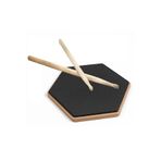 bademüzik Davul Bateri Çalışma Pedi 20 Cm Hexagon Sessiz Pratik Pad (Kauçuk + MDF Taban) ve 1 Çift Baget