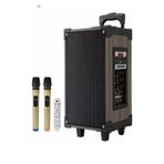 bademüzik Hoparlör Çift Mikrofon, Bluetooth, USB, Sd Kart Kumandalı 100Watt Karaoke Sistemi Tekerlekli Amfi