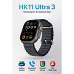 Baderis HK11 Ultra 3 Akıllı Saat Telefon Uyumlu Konuşma Özellikli Yedek Kordonlu Smartwatch