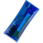 Badger Collection Jellycase Mavi - Şeffaf Pvc Kalem Kutusu Kalemlik (Makyaj Kozmetik Aksesuar Çantası) Organizer