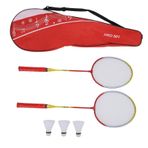 Badminton Taşıma çantası Ile Set Badminton Raketleri 1 çift Badminton Raket Spor Eğitim Eğlence Için Set (kırmızı)