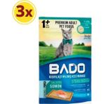 Bado Kısırlaştırılmış Somonlu Kedi 3x85 gr Yaş Mama