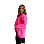 BADU STORE KADIN GİYİM BASIC YUMOŞ KAZAK Standart Beden Pembe