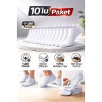 Baff 10'lu Pamuklu Unisex Görünmez Çorap - 39 - 42 - Beyaz