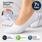 Baff 7’li Erkek Bambu Babet Çorap Beyaz - 40 - 44