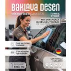 Baffhome Mikrofiber Cam Bezi Iz Bırakmayan Parlatıcı Temizlik Bezi Baklava Desenli Özel Doku Mikrofiber Cam ve Kurulama Bezi 50X70CM - Mavi - Kırmızı - Sarı