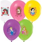 Bafix 4+1 Prenses Baskılı Pastel Renk Balon 100 Lü (1 Paket 100 Adet)