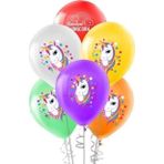 Bafix Balon 4+1 Rainbow Unıcorn Baskılı 12 Inç (8 Li Paket) BMB1112TUN7962