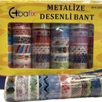 Bafix Desenli Bant Metalize 15 Mm X 5 Metr Bfx-Deb0002 (60 Lı Paket)