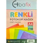 Bafix Renkli Fotokopi Kağıdı, 100 Lük, 10 Renk Karışık