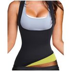 Bafully Kadın için 's No fermuar Hot Sweat slimming neopren Shirt Yelek Body Shapers yağ yakıcı M Siyah