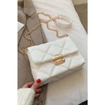 Bag & More Kadın Kapitone Desenli Zincir Askılı Omuz Çantası - Beyaz