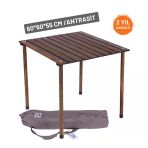 Bag The Joy 60X60x55 Cm Ahşap Katlanır Kamp Ve Piknik Masası - Antrasit