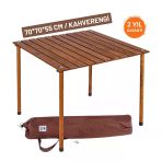Bag The Joy 70X70x55 Cm Ahşap Katlanır Kamp Ve Piknik Masası - Kahverengi