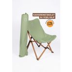 Bag The Joy Ahşap Katlanır Kamp & Bahçe Sandalyesi – Kahverengi Iskelet - Su Yeşili Kılıf