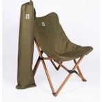 Bag The Joy Ahşap Katlanır Kamp Sandalyesi | Bahçe, Piknik, Balkon | Çantalı - Kahverengi İskelet – Haki Kılıf