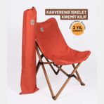 Bag The Joy Ahşap Katlanır Kamp Sandalyesi Kiremit